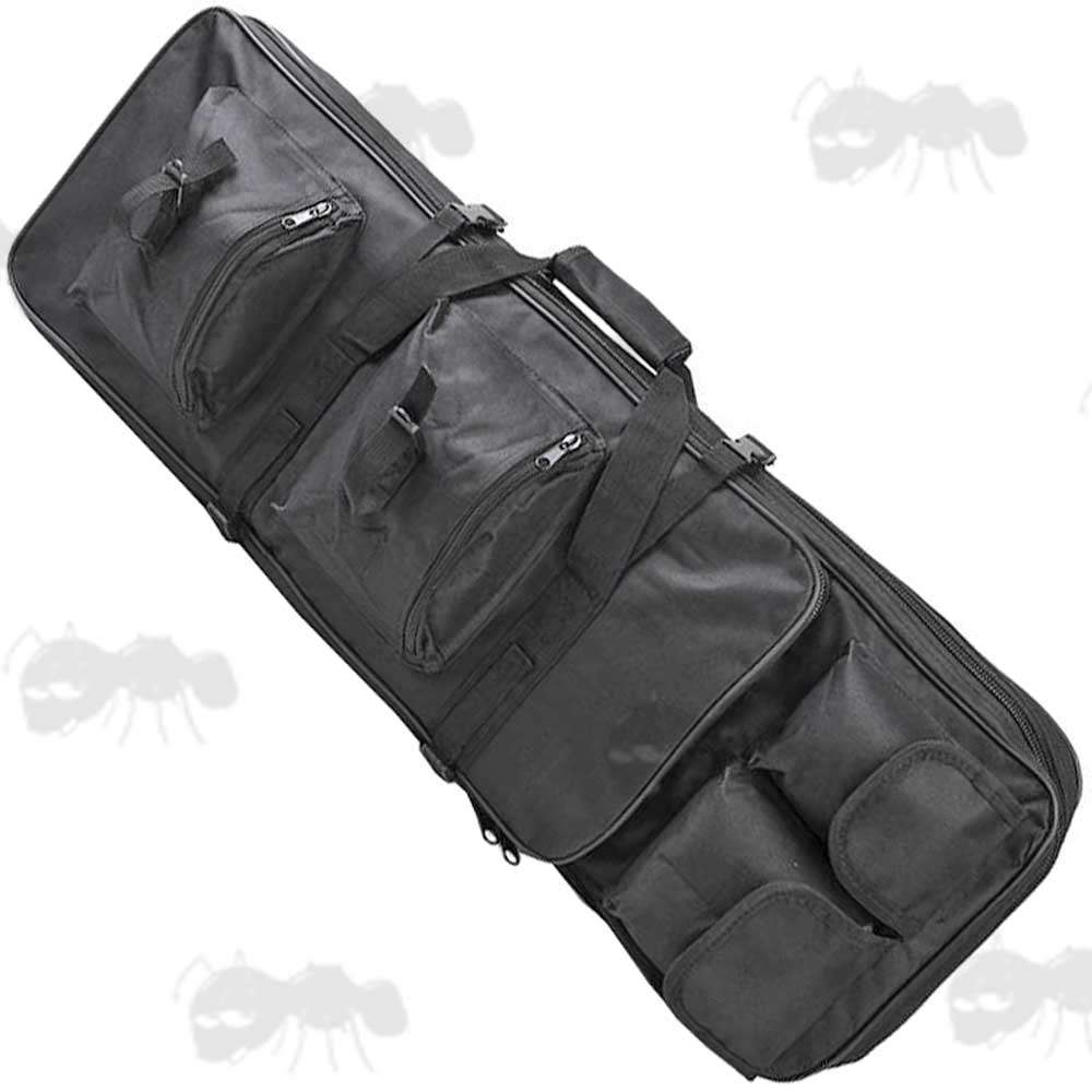 82cm Long Black Canvas Rifle Backpack Case