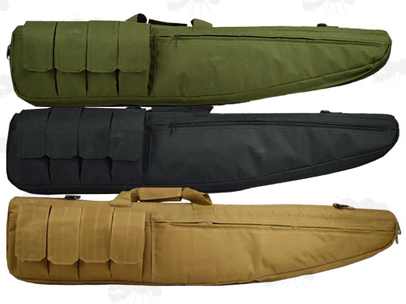 Black, Green and Tan Coloured 98cm Long Tac-Rifle Cases
