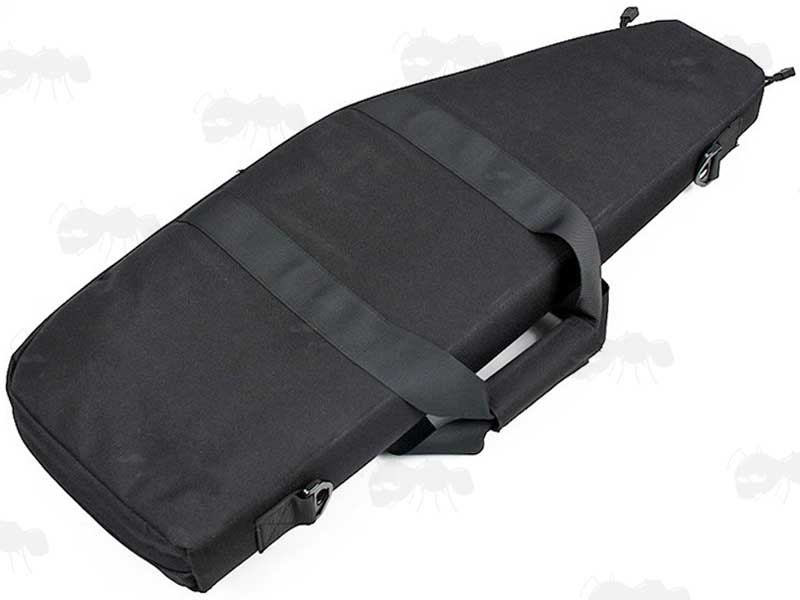 Back View of The 70cm Long Black Canvas Tac-Rifle Case with Shoulder Sling Carry Strap
