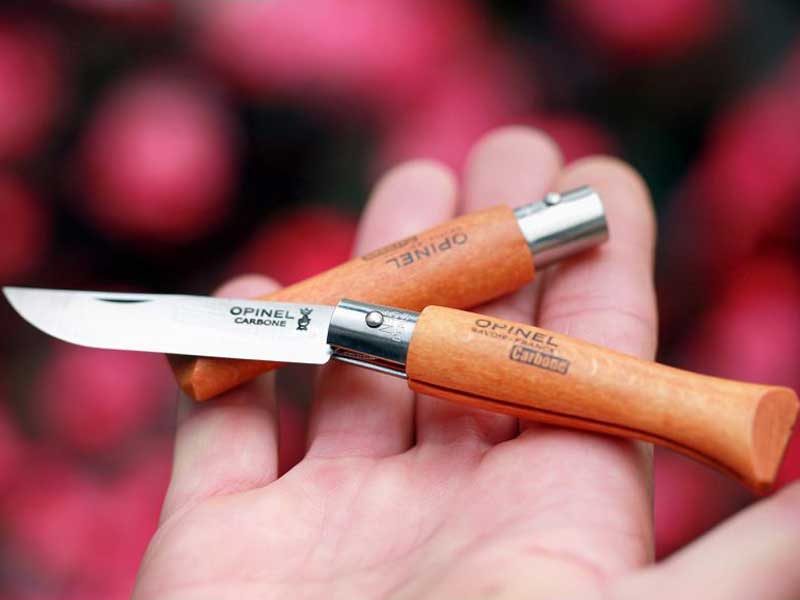 Two Opinel No.5 Non-Locking Folding Knives in Hand