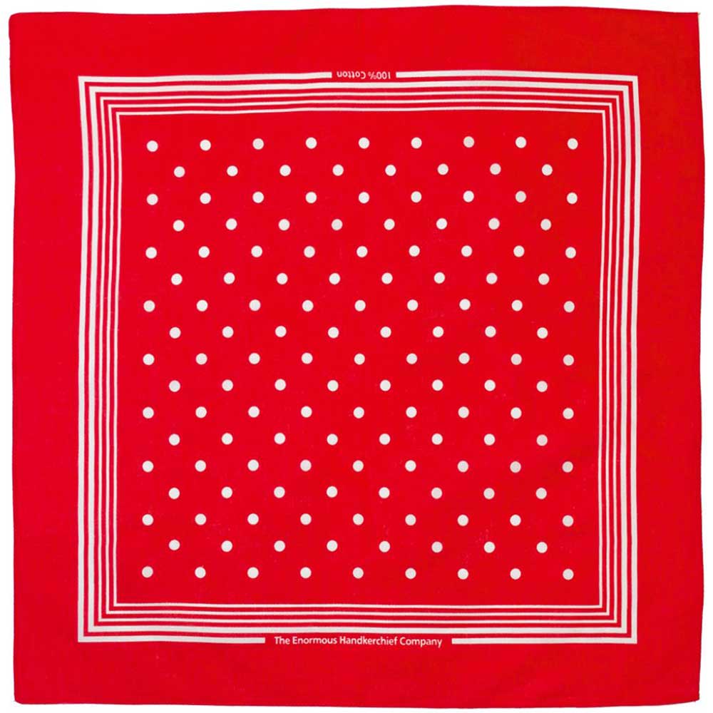 White Spotted Enormous Red Cotton Handkerchief