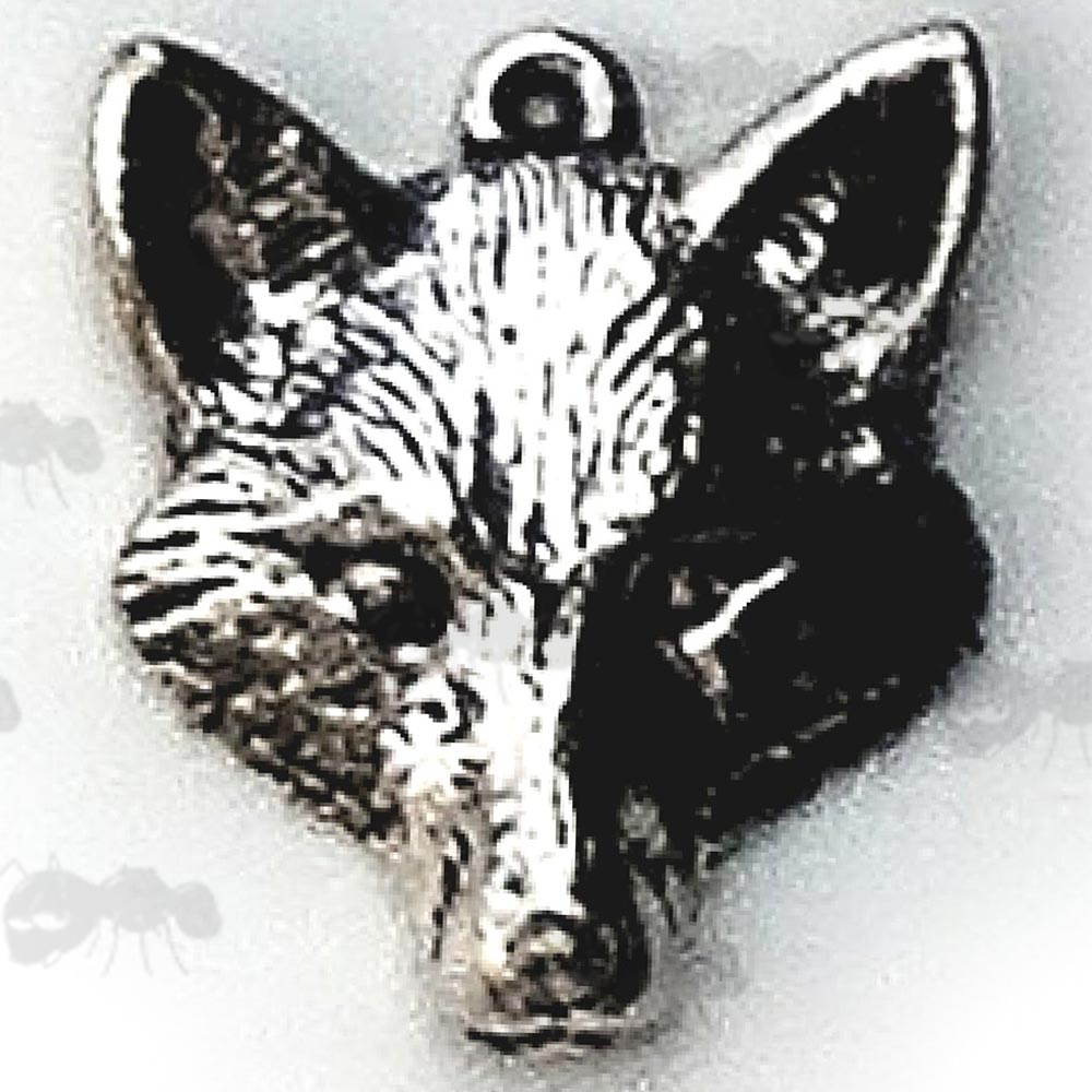 Fox Head Number Two Pewter Pendant