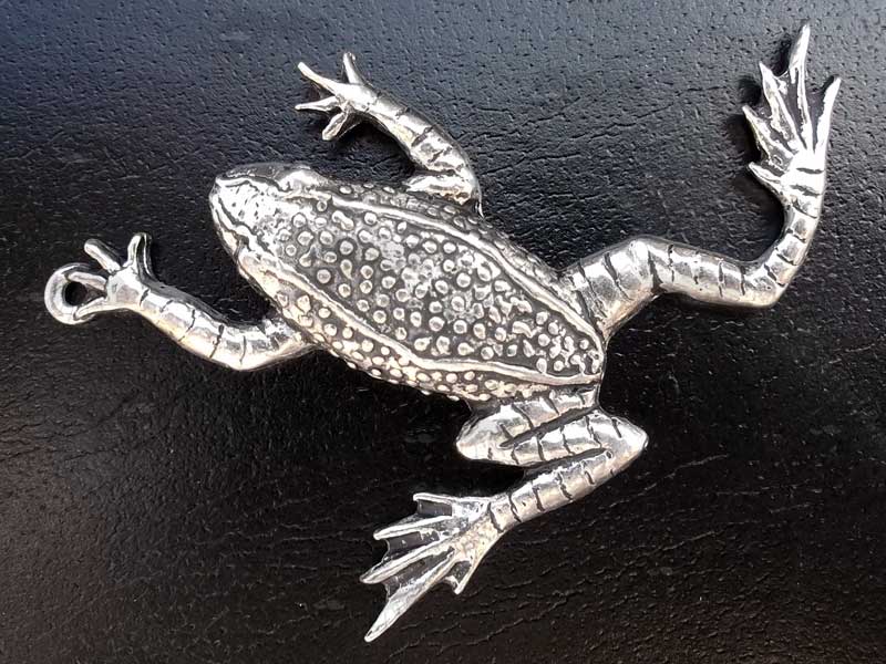 Pewter Pendant Leaping Frog