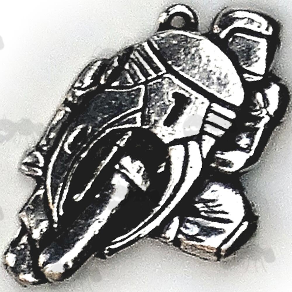 Motorcycle Number One Pewter Pendant