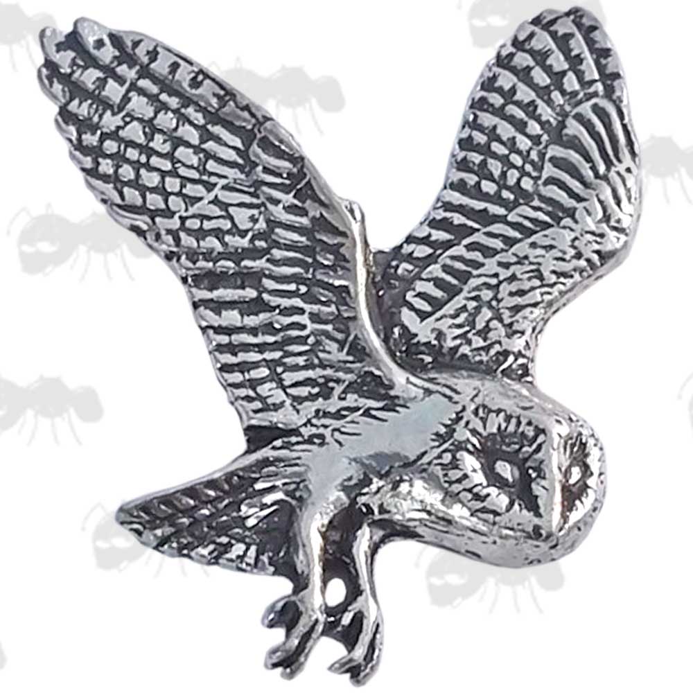 Barn Owl Pewter Pin Badge