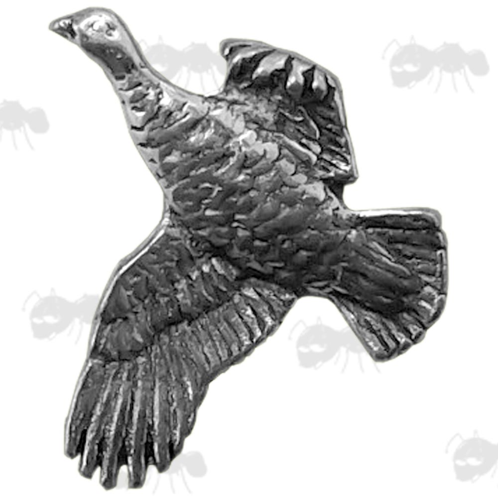 Grouse in Flight Pewter Pin Badge