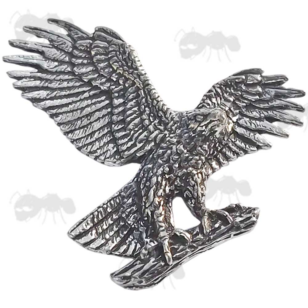 Hawk Eagle Pewter Pin Badge