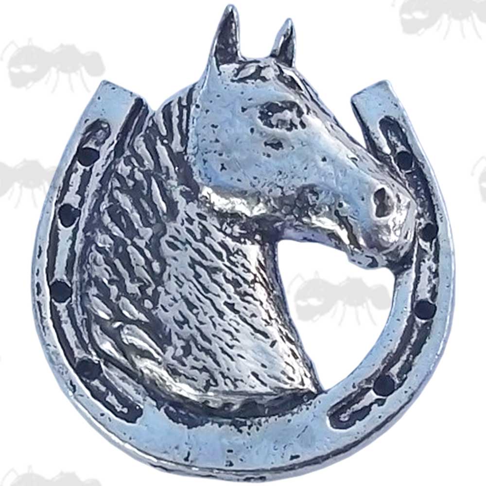 Horseshoe Pewter Pin Badge