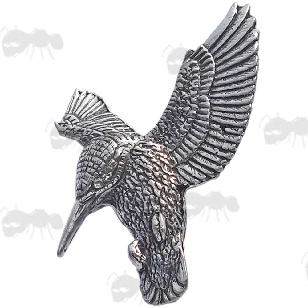 Hovering Kingfisher Pewter Pin Badge