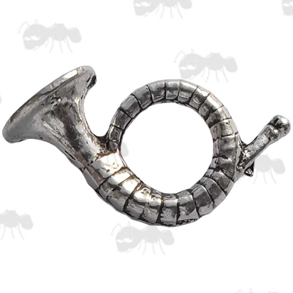 Hunting Horn Pewter Pin Badge