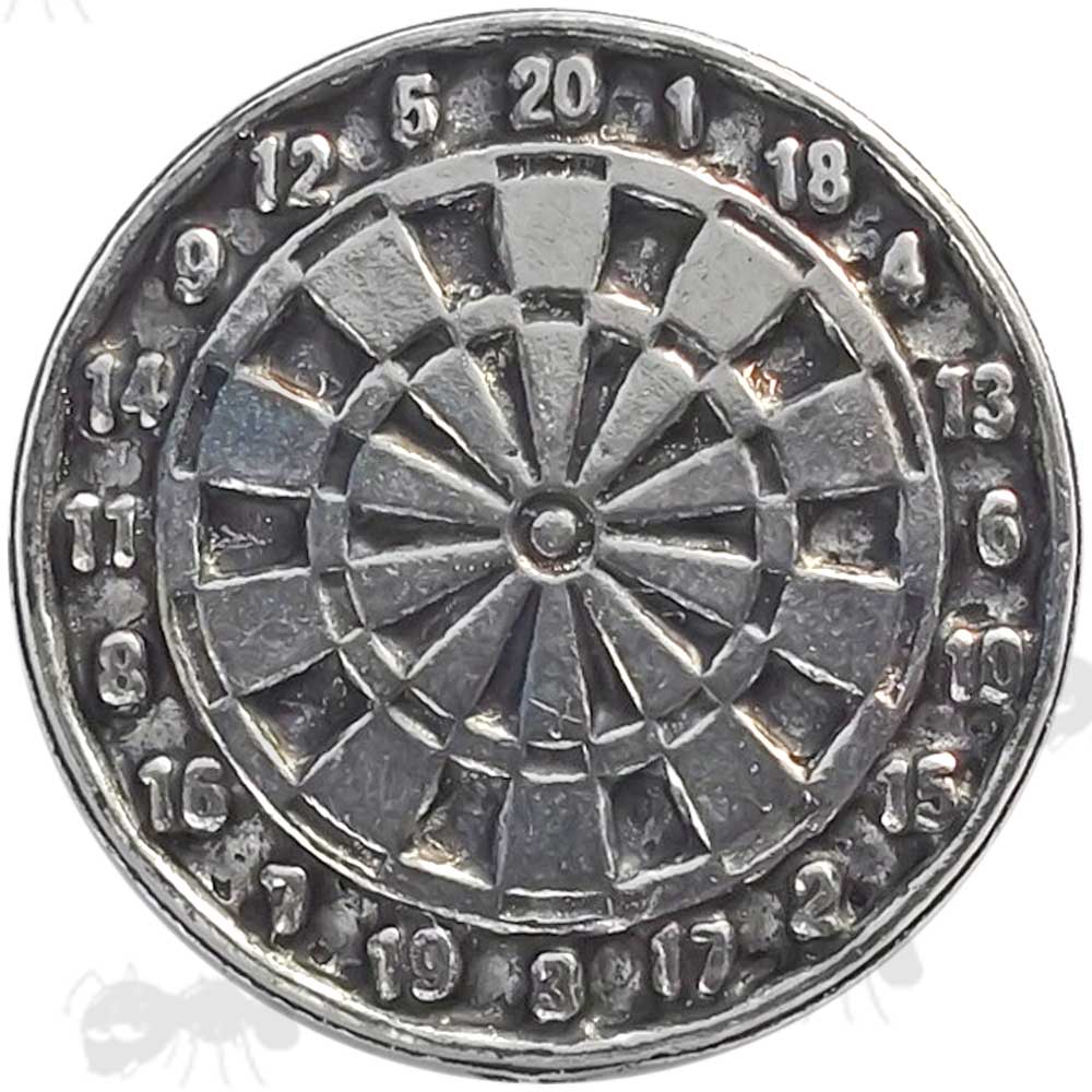 Large Dartboard Pewter Pin Badge