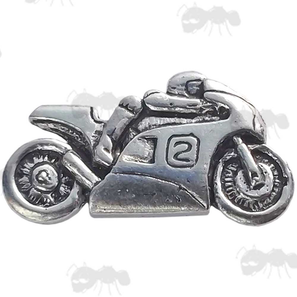 Motorcycle Two Pewter Pin Badge