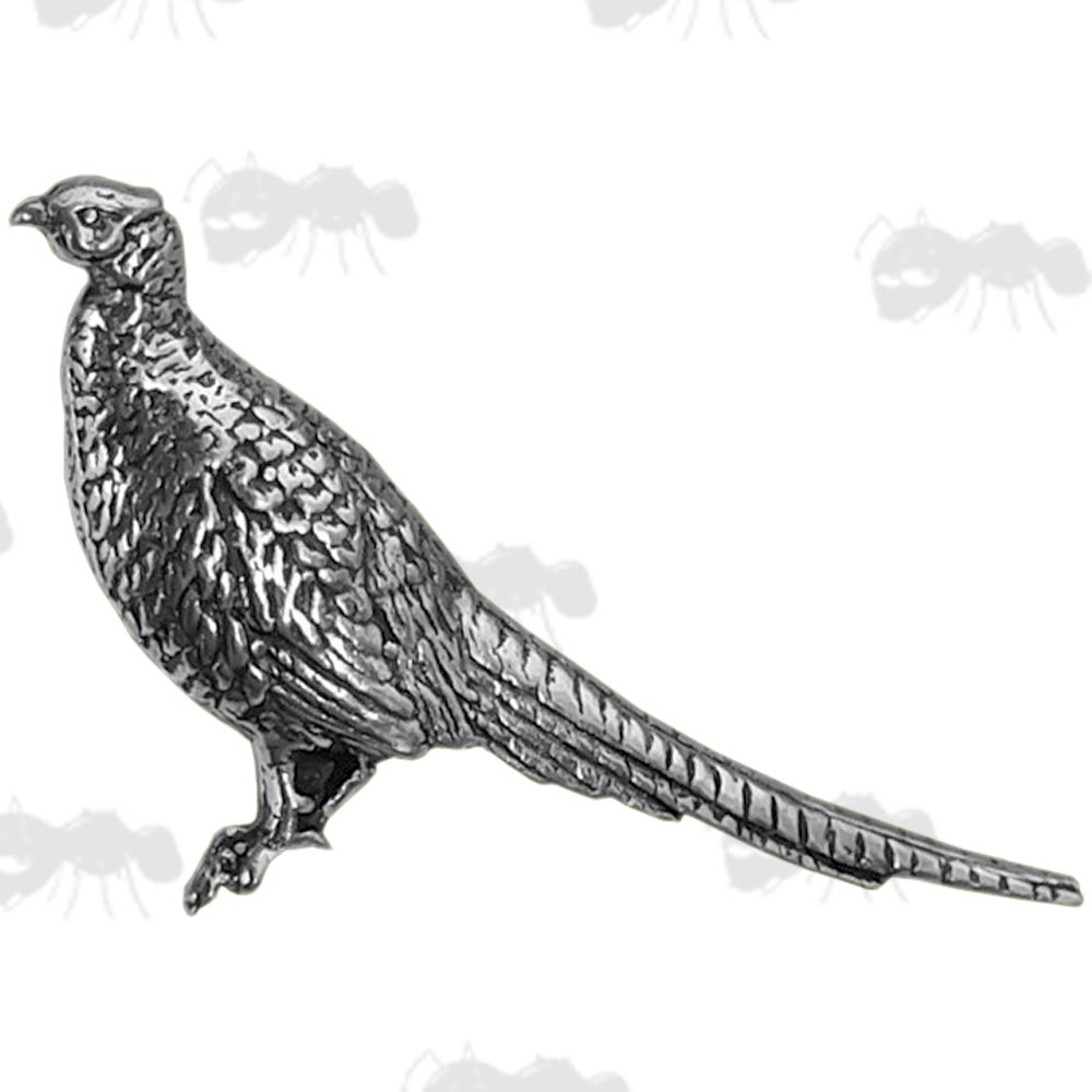 Standing Pheasant Pewter Pin Badge