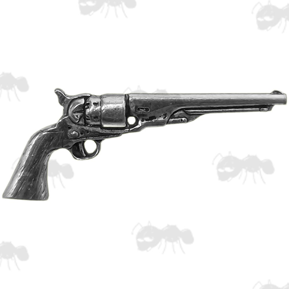 Antique Revolver Pewter Pin Badge