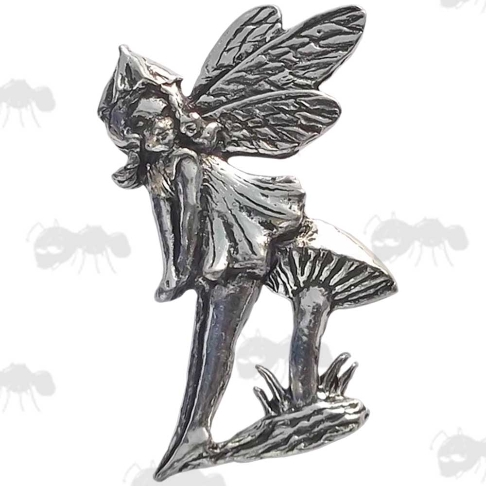 Sitting Fairy Pewter Pin Badge