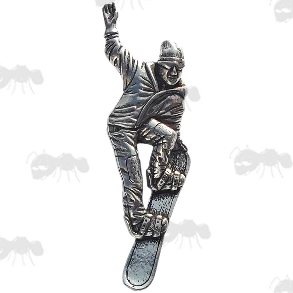 Snowboarder Pewter Pin Badge