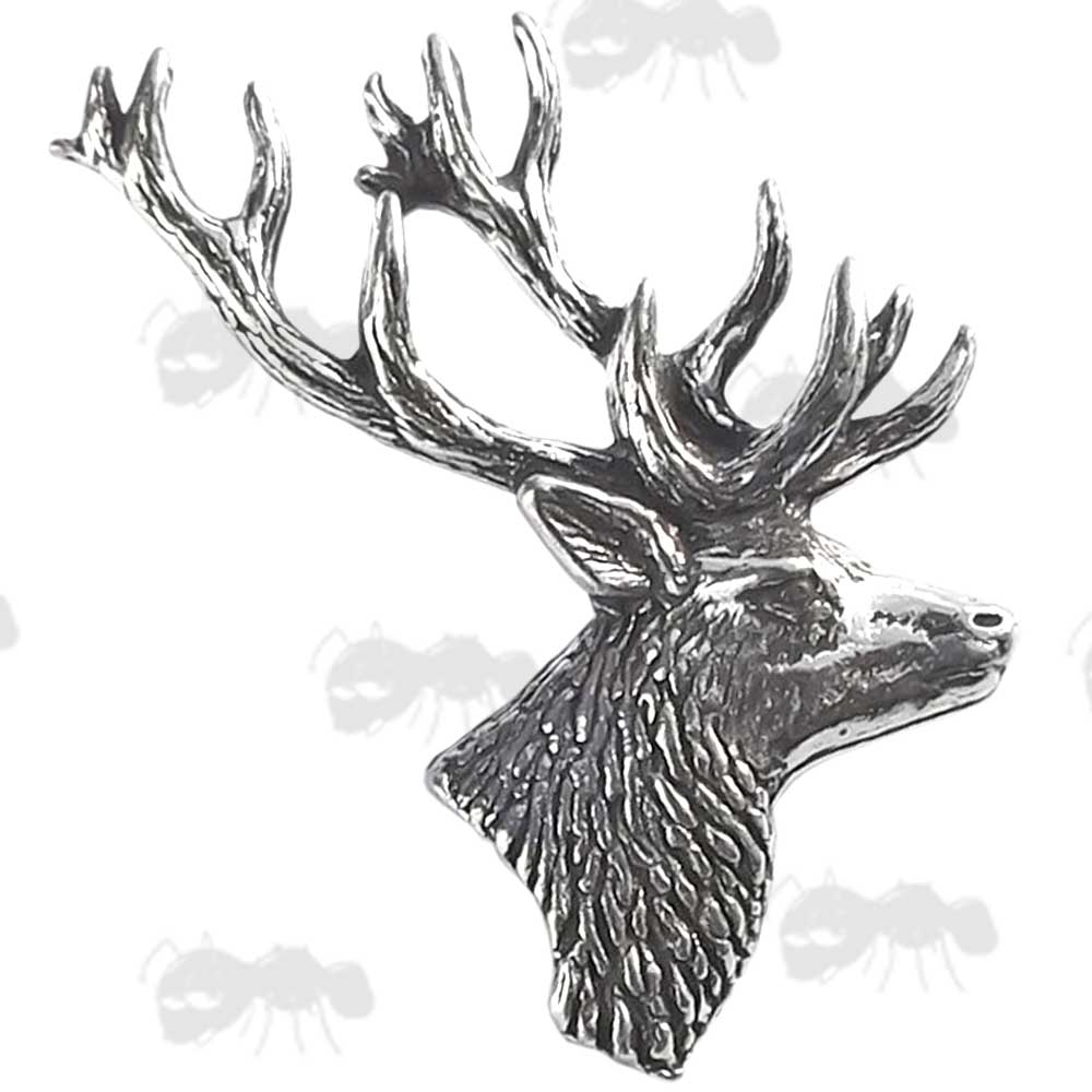Stags Head Pewter Pin Badge