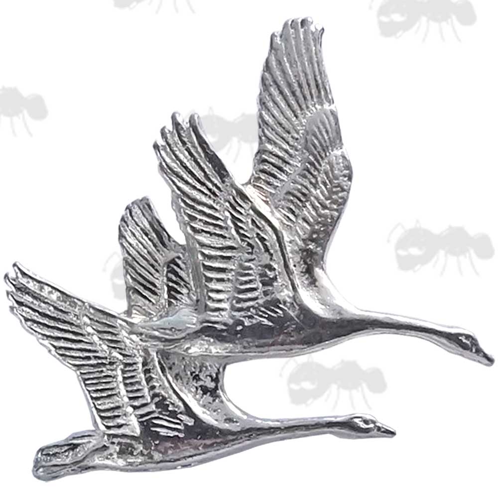 Pair Of Swans Pewter Pin Badge