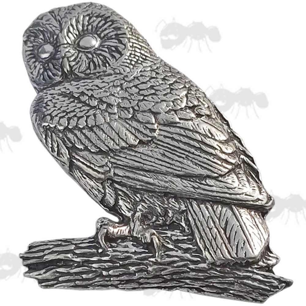 Tawny Owl Pewter Pin Badge