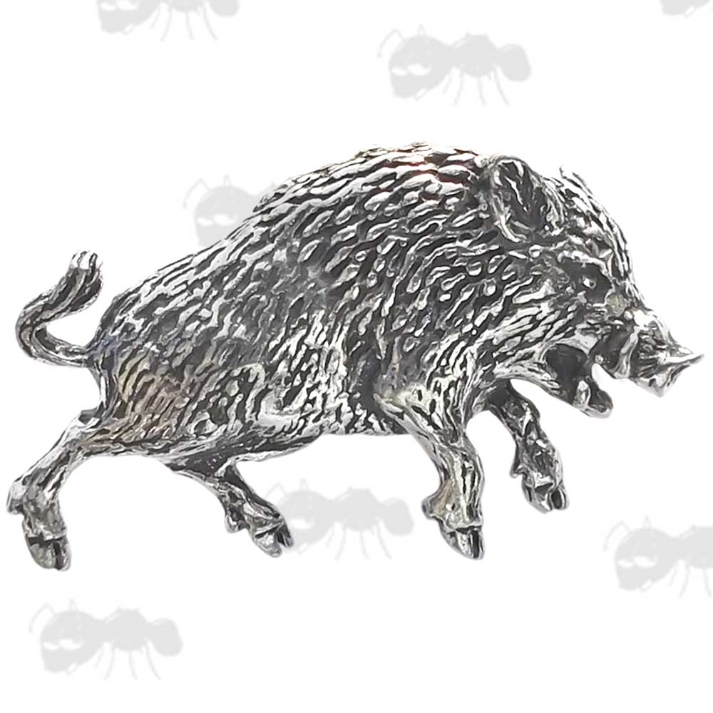 Wild Boar Number Three Pewter Pin Badge