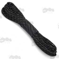 30 Metres Black Coloured with Reflective Thread Paracord