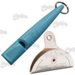 Acme Blue Plastic Dog Whistle and Metal Shepherd Lip Whistle
