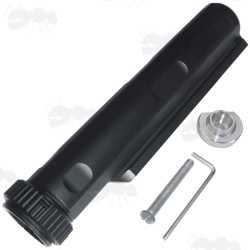 Black Metal Airsoft Mil-Spec Enhanced Buffer Stock Tube with AEG Fittings