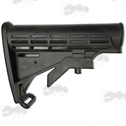 All Black AR-15 Six Position Collapsable Rifle Buttstock