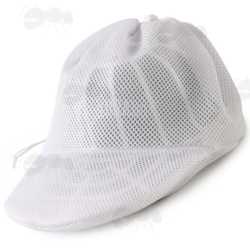 White Netting Washing Machine Bag with White Plastic Cage for Baseball Cap Cleaning