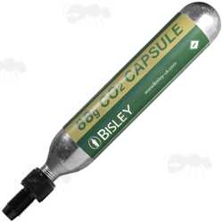 Large 88g Bisley Co2 Capsule with M16x1.5mm Threaded Fitting End, with One Way Air Saver Valve Adapter Fitted
