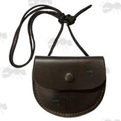 Bisley Brown Leather Airgun Pellet Pouch with Cord Necklace