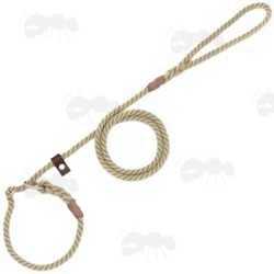 8mm Thick Bisley Double Stop Natural Rope Dog Slip Lead