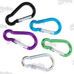 Five Assorted Colours Small Hiking Carabiners
