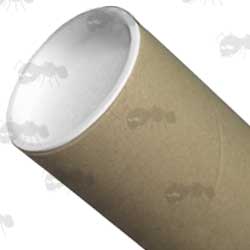 1.5mm Thick Brown Cardboard 50mm Diameter by 1193mm Long Postal Tube with White Plastic End Caps