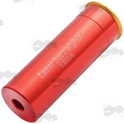 Red Anodised Aluminium 12 Gauge Shotgun Cartridge Style Laser Bore Sighter