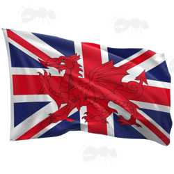 Union and Wales Flag Combination, Welsh Dragon