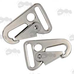 Two H&K Style Gun Sling Snap Clips with a Mirror Polished Finish