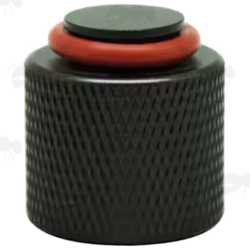 All Black Aluminium Threaded Cap for HPA and CO2 Bottles with a Knurled Grip, Complete with One Spare Red O-Ring