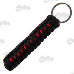 Black and Red Paracord Keychain Lanyard