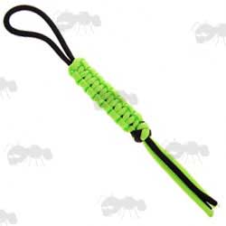 Flurescent Green and Black Paracord Knife Lanyard