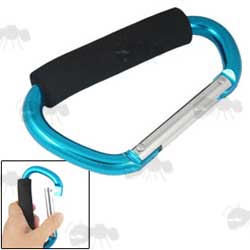Large Blue Carabiner Carrying Handle with Foam Padding
