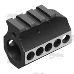 M4 Series Black and Silver Gas Block with Rail