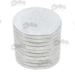 Ten Large Disc Rare Earth Magnets