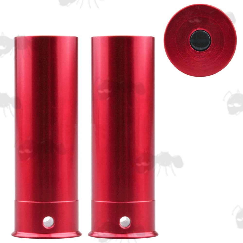 Red Anodised 12 Gauge Metal Dummy Shotgun Cartridge Snap Caps