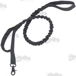 Black Heavy-Duty Military Style Dog Lead with Built-in Handle