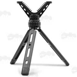 Compact Black Metal Tripod Benchrest Shooting Quick Stick with Removable V Notch Rest