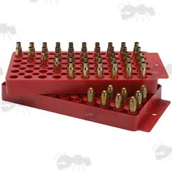 Two MTM Red Plastic Universal Ammo Loading Trays