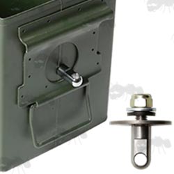 .50 Caliber Ammunition Box Fitted With Padlock Locking Stud Kit