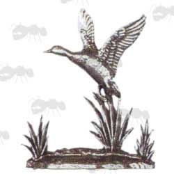 Mini Pewter Sculpture of Duck Taking Off