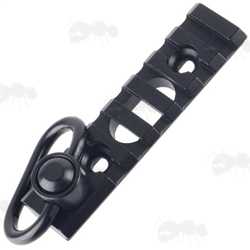 Six Slot Length of Picatinny Rail with a 10mm Socket Swivel Port and a QD Push Button Swivel Included, as Well as a Pair of KeyMod Nuts and Screws